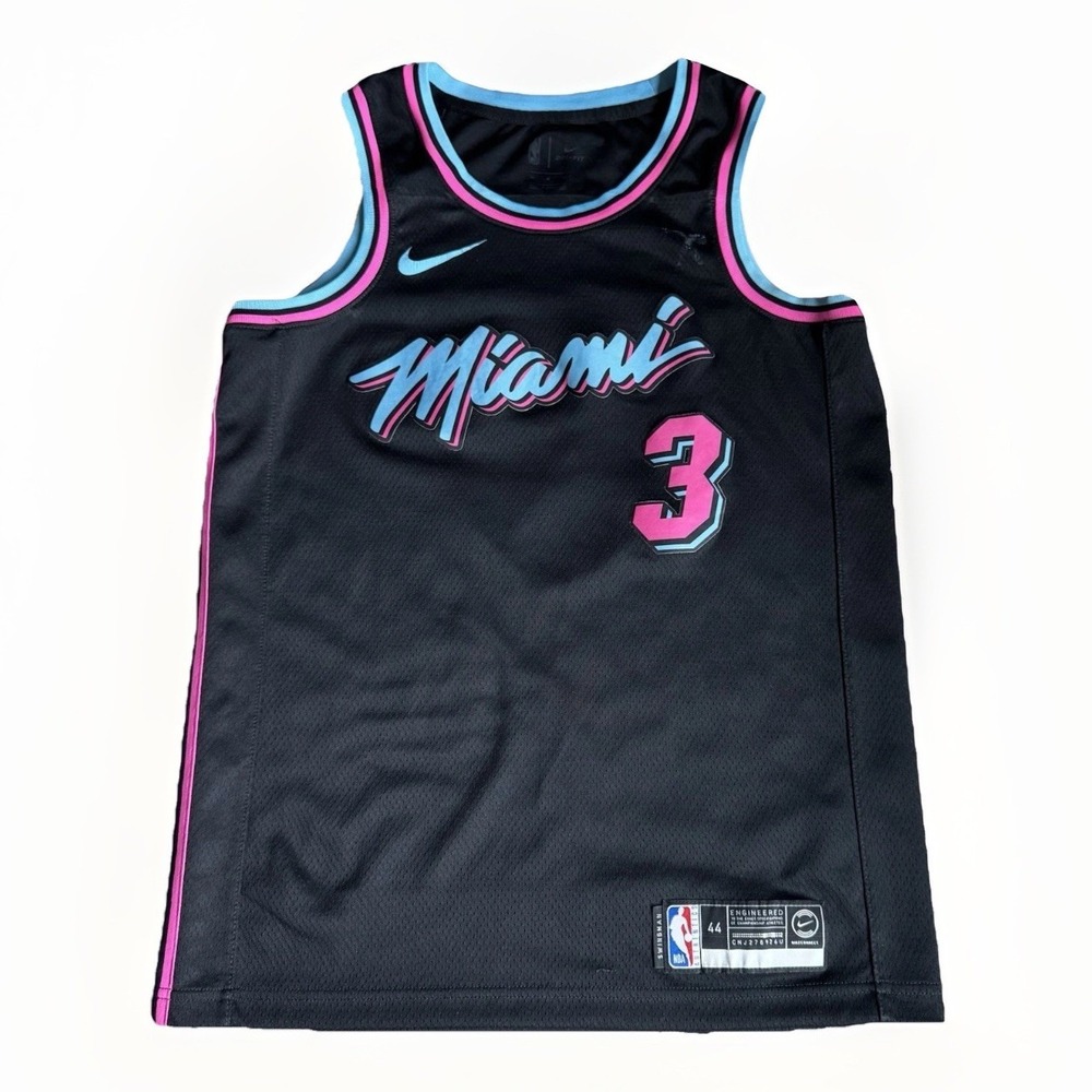 Authentic Dwyane Wade Nike Miami Heat Vice City Jersey Size 44 Medium READ *